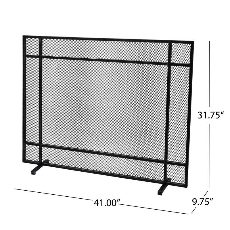 Erick 1 Panel Iron Fireplace Screen - Image 1