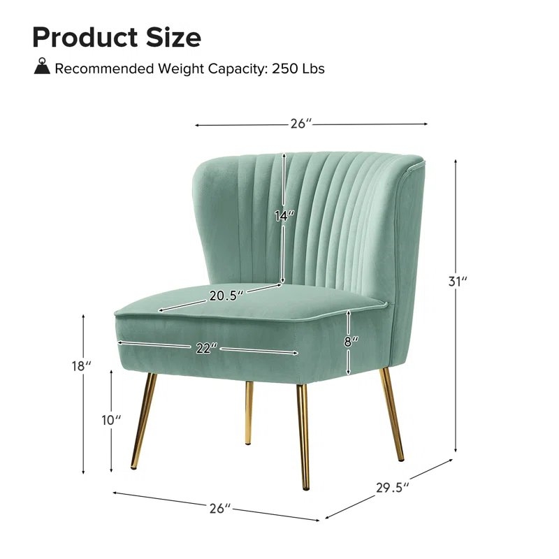 Euclid Upholstered Accent Chair with Metal Legs - Image 1