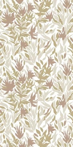 Floral Leaves Traditional Wallpaper, Sand, 2' x 10' - Image 0