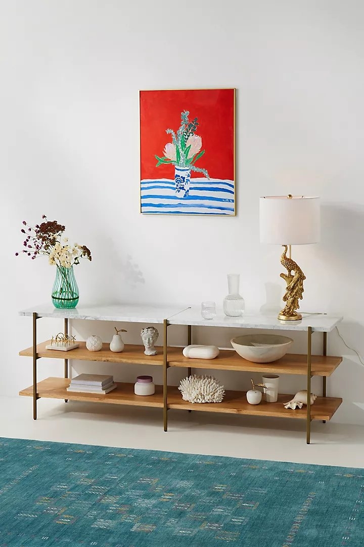 Maya Open Shelf Console By Anthropologie in White - Image 0