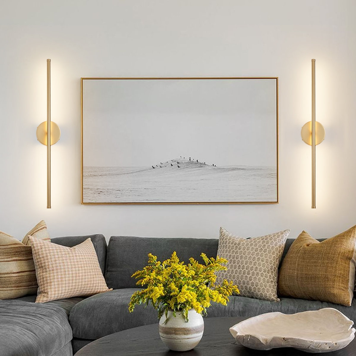 Battery Operated Wall Sconces With Remote Control, Led Wall Sconce With 350 Degree Rotation (Set of 2) - Image 1