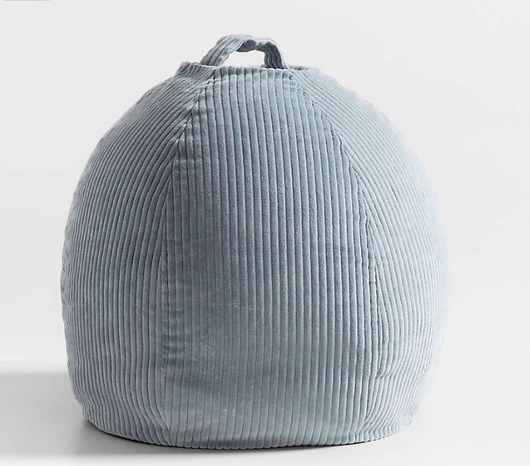 Bay Blue Small 30" Organic Cotton Corduroy Kids Lounge Bean Bag Chair - Image 0
