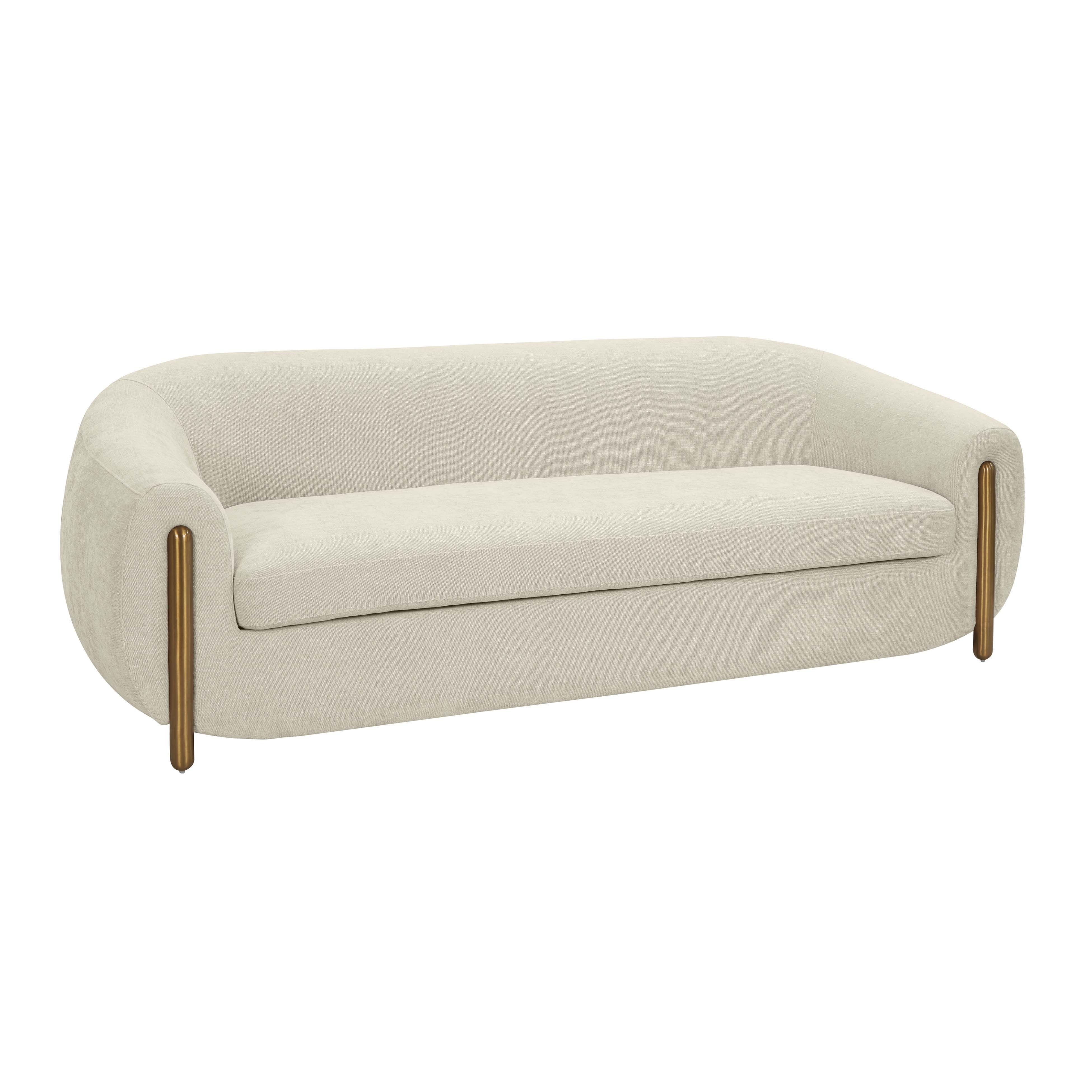 Lina Cream Textured Linen Sofa - Image 1