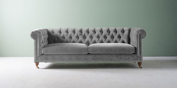 Lyre Chesterfield Two-Cushion Sofa By Anthropologie in Size 100 in - Image 0