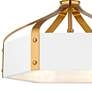 26" Savoy House Sheffield White and Brass LED Fandelier with Remote - Image 1