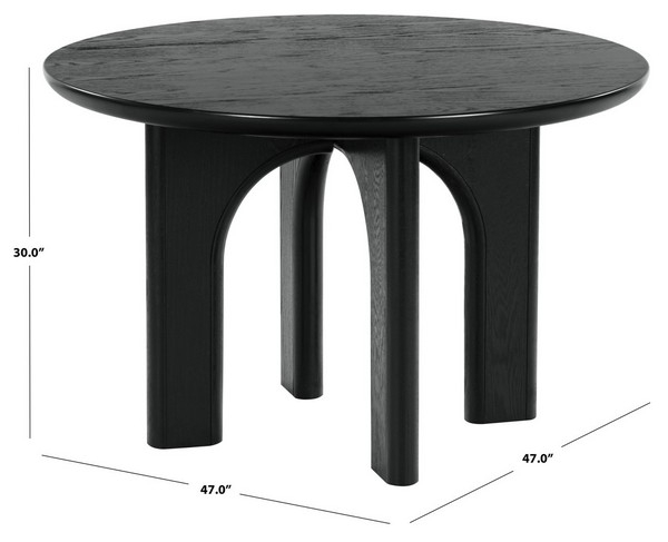 Syura Ribbed Dining Table - White Washed - Safavieh - Image 1