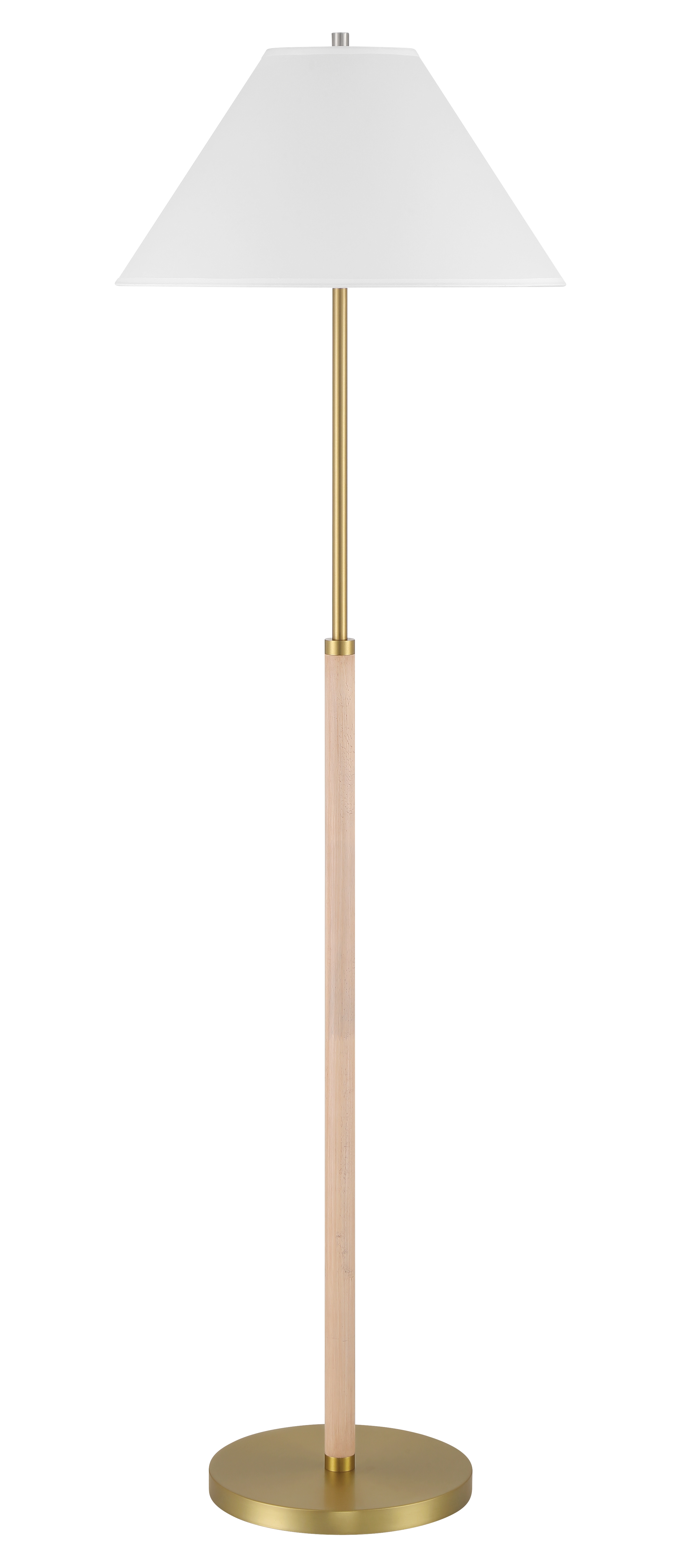 Hayward Floor Lamp | Cerused Oak, Antique Brass - Image 5