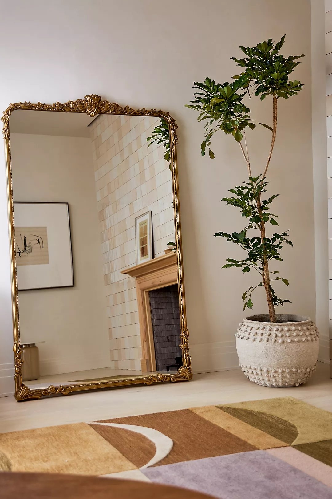 Mila Mirror, Gold, Floor - Image 1
