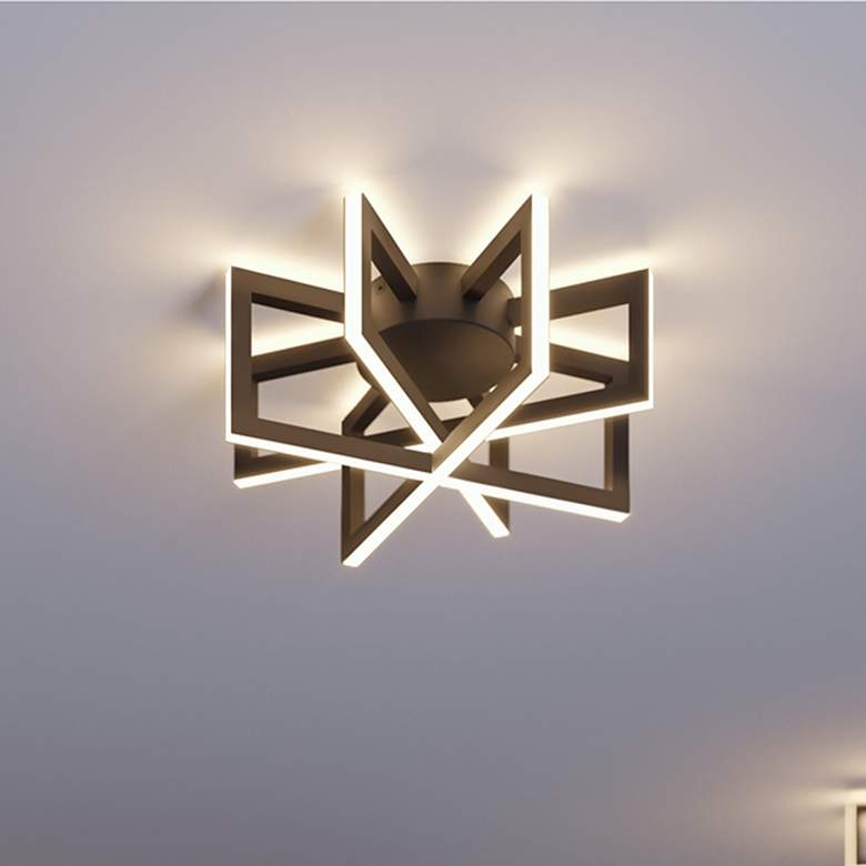 AFX Cass 17" Wide Black Finish Modern LED Ceiling Light- Style # 640X2 - Image 1