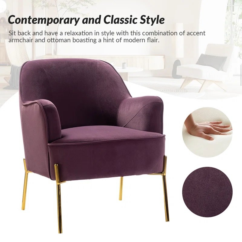 Cleo 26" Wide Contemporary Chair with Recessed Arms - Image 3
