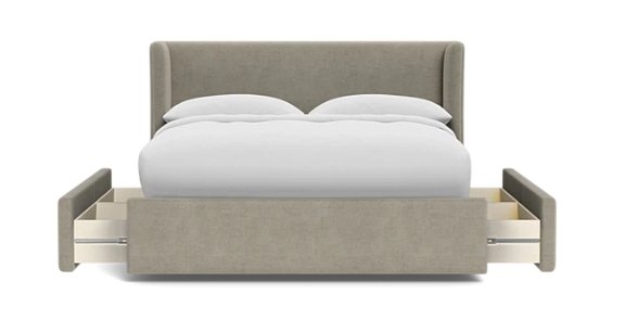Graham Upholstered Bed with Storage, 45" Headboard, Decide Later fabric - Image 6