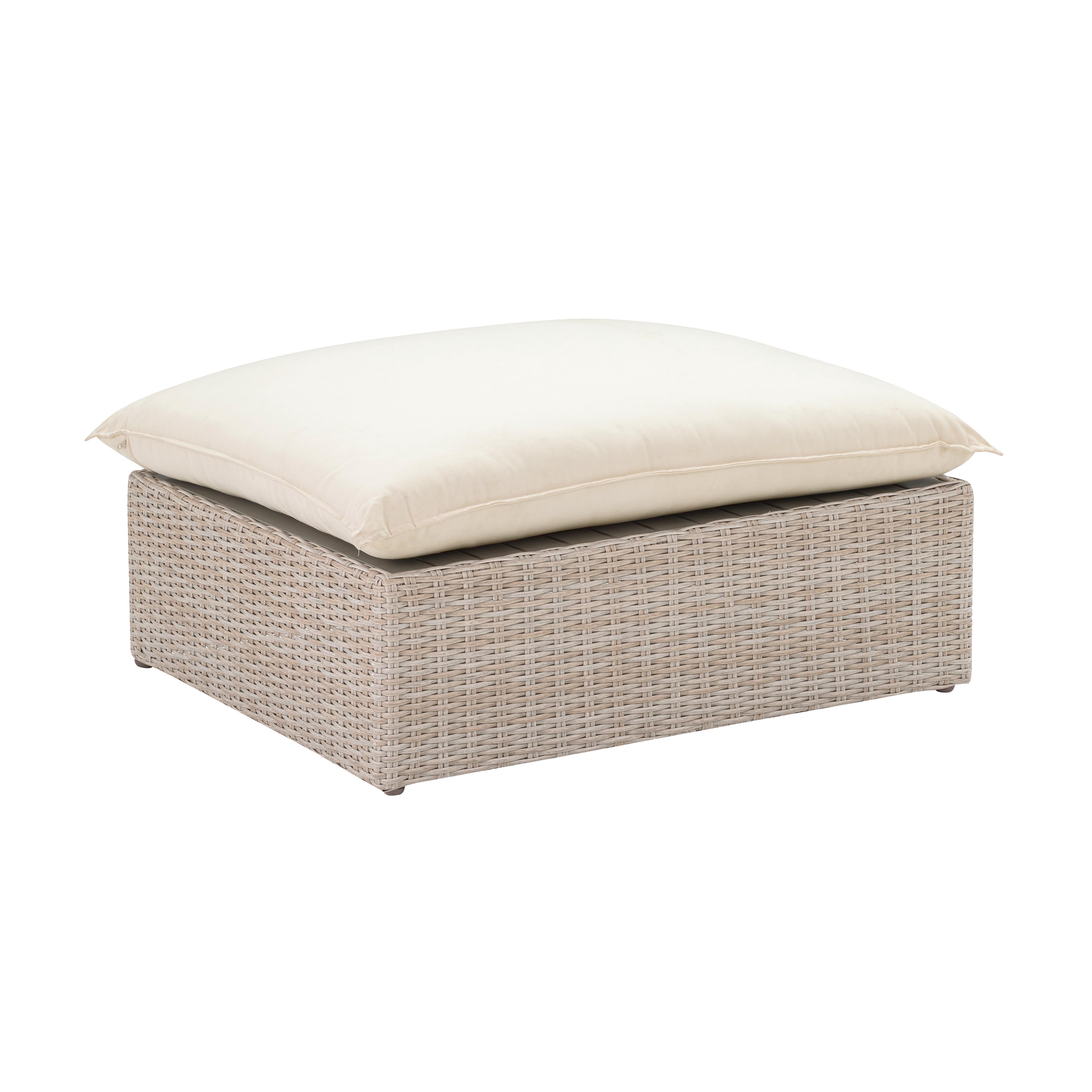 Cali Natural Wicker Outdoor Ottoman - Image 0