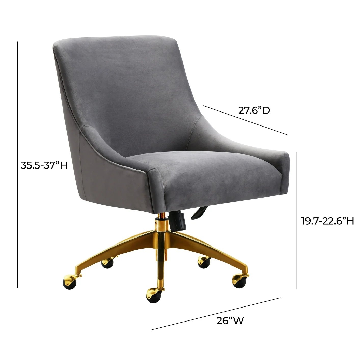 Skyler Velvet Office Swivel Chair - Image 6