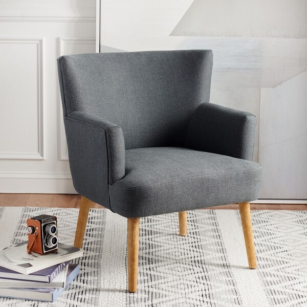 Delfino Accent Chair - Dark Grey - Safavieh - Image 2