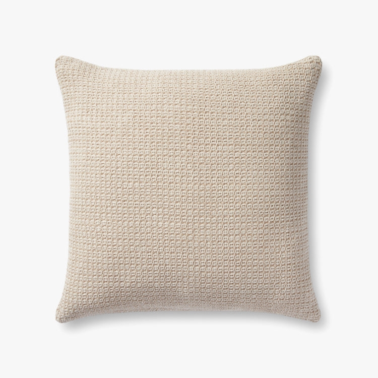 Magnolia Home by Joanna Gaines x Loloi Joy Beige / Ivory 22" x 22" Cover Only - Image 0