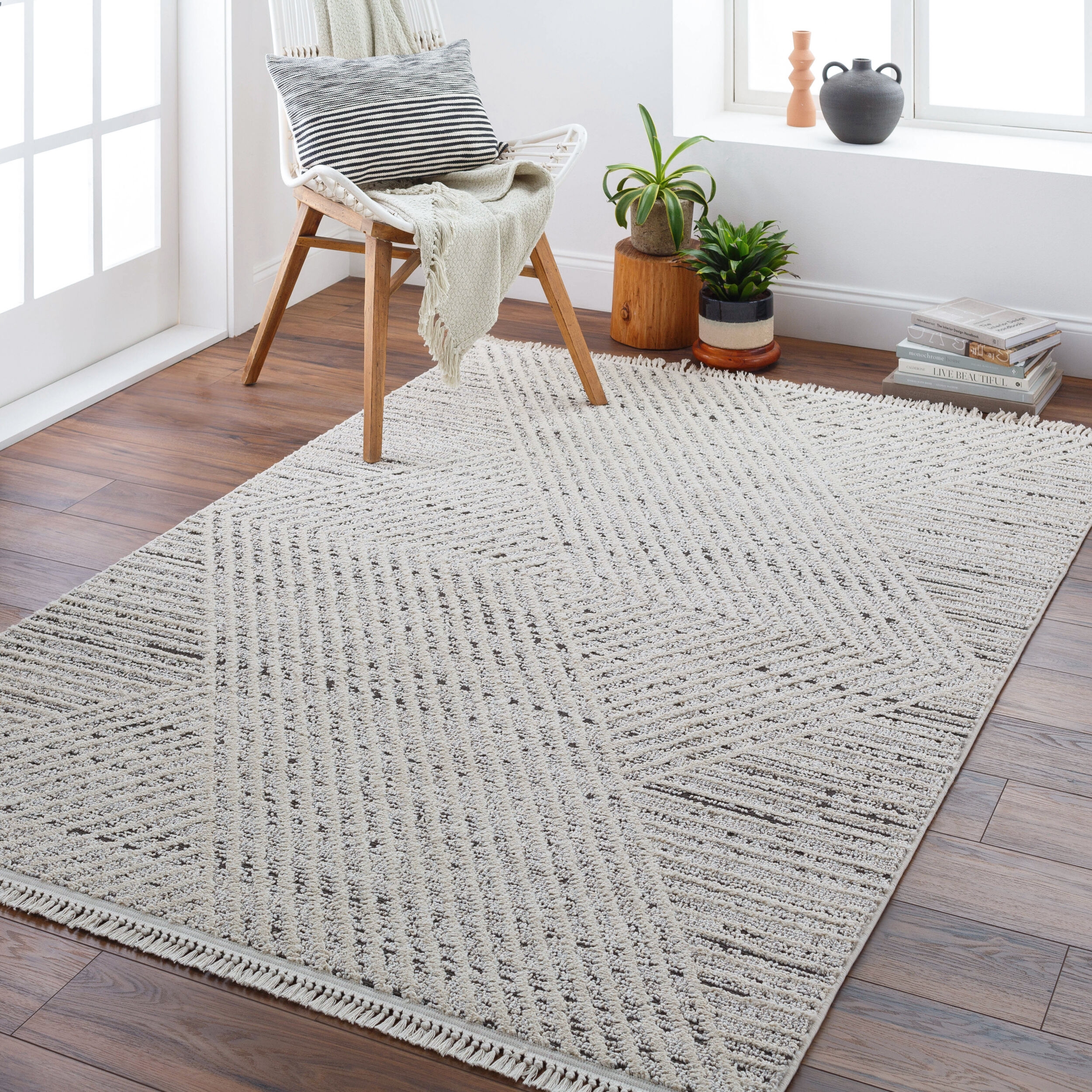 Berlin Gray Indoor 6'7" x 9' Machine Woven Rug - Image 3