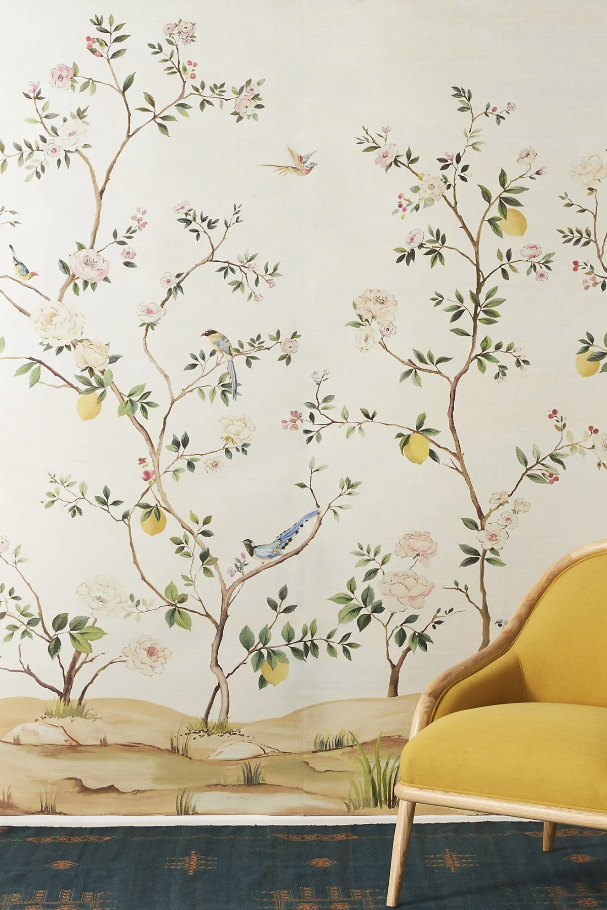 Blossom Chinoiserie Grasscloth Mural - Image 0