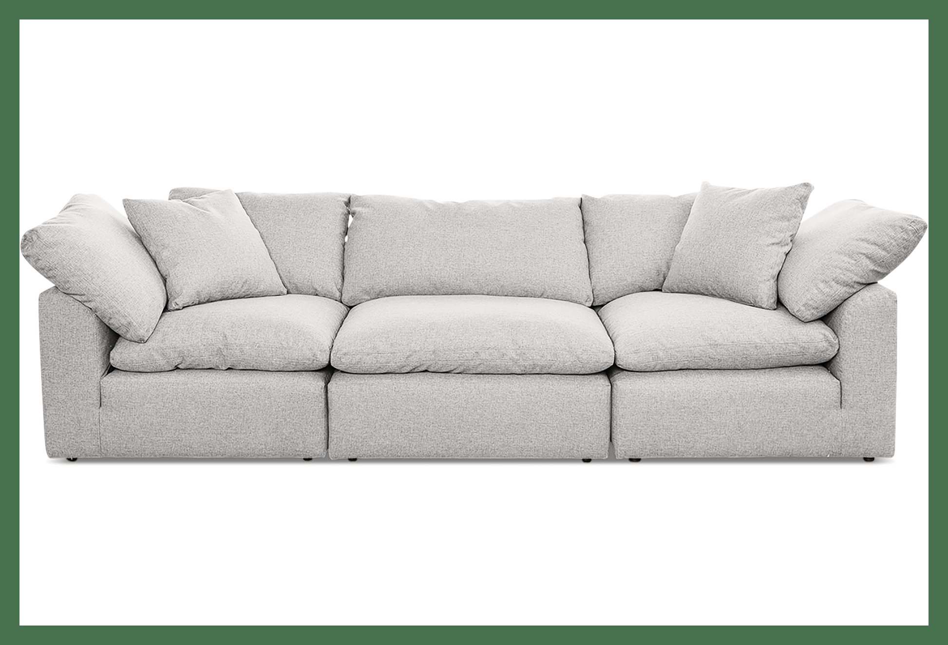 Gray Bryant Mid Century Modern Modular Sofa (3 piece) - Sunbrella Premier Fog - Image 0