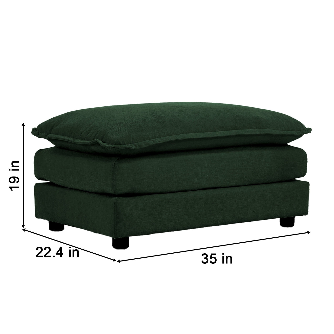 Chenille Modular Cloud Couch with L-Shaped Sectional and Ottoman - Image 4