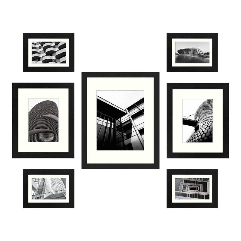 Dreketi 7 Piece MDF Wood Picture Frames Gallery Wall Frames Walling Hanging Decor Set (Set of 7) - Image 0