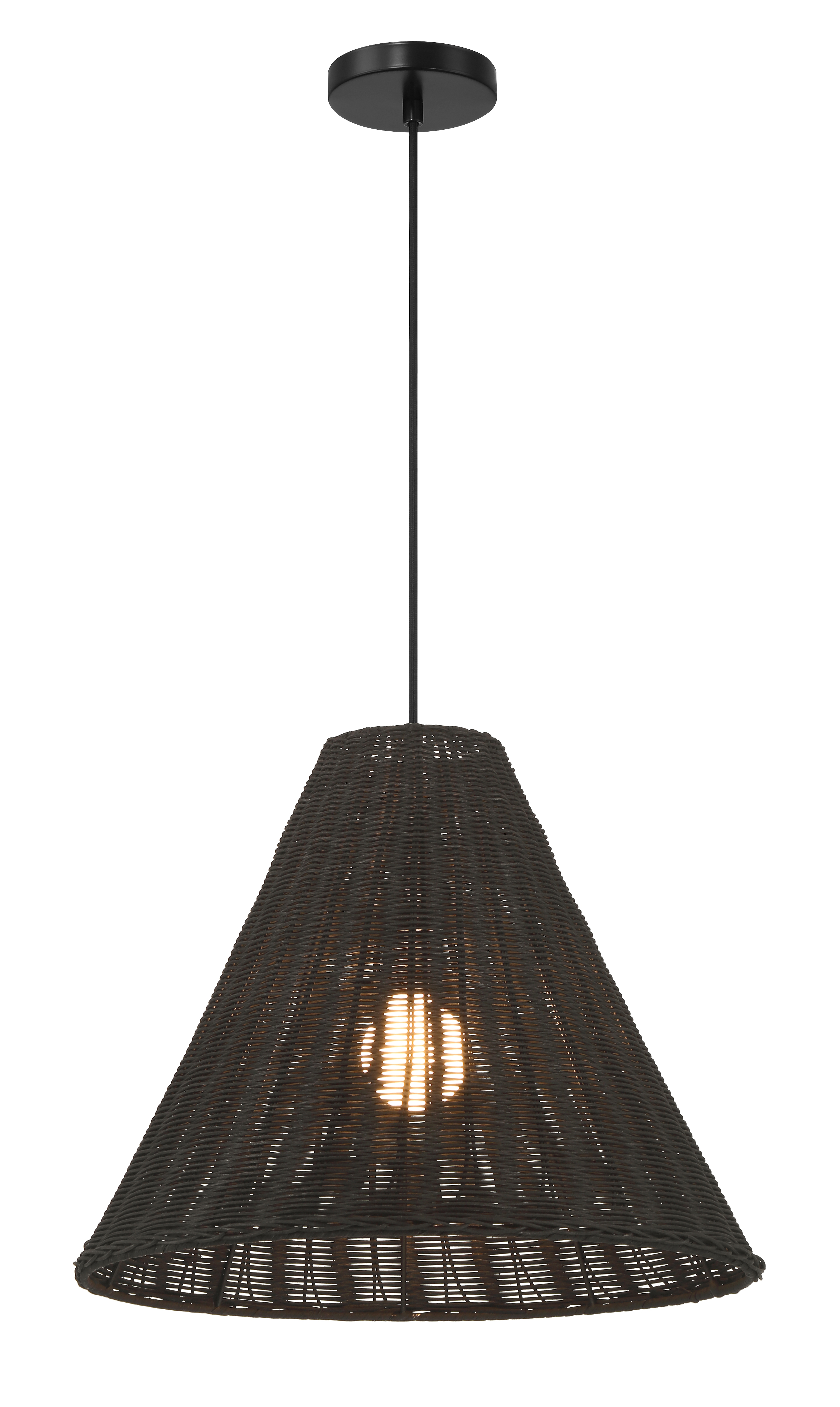 Sonoma Pendant | 17.75" | Black Wicker - Image 4