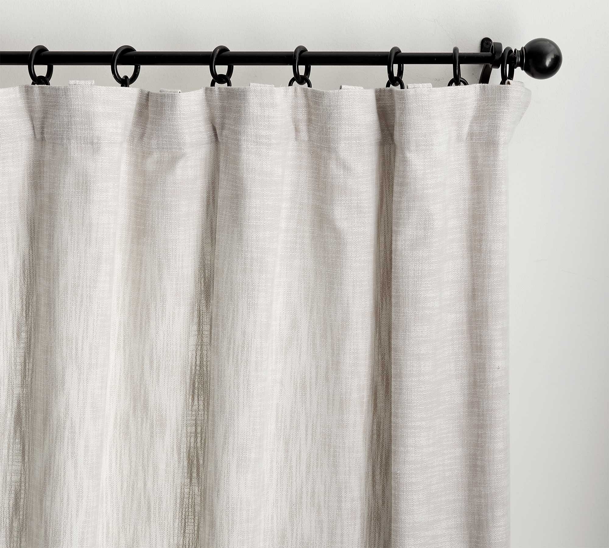 Seaton Textured Cotton Curtain 96", Dark Flax - Image 0