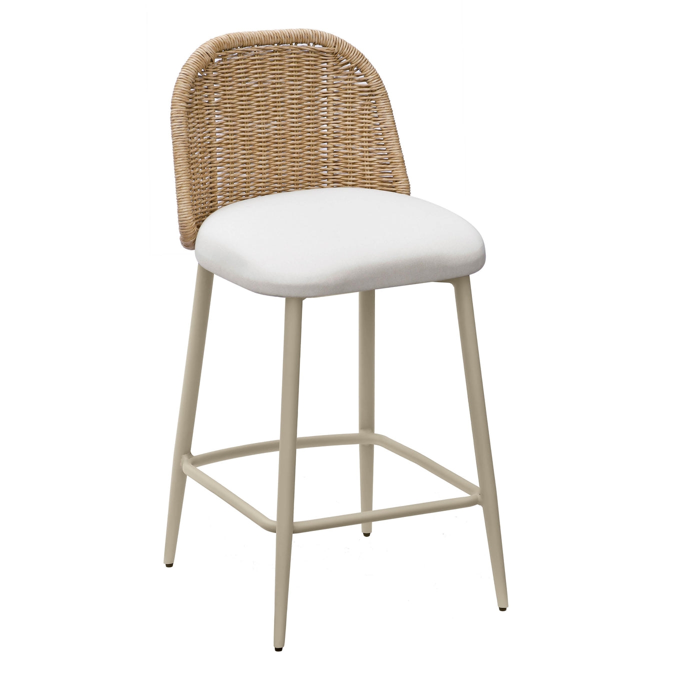 Alexa Cream Performance Fabric Outdoor Counter Stool - Image 0
