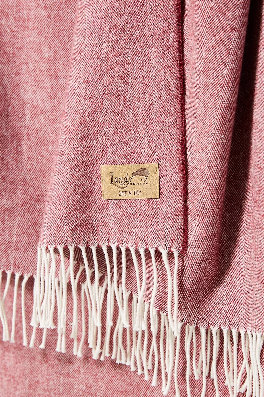 Solid Herringbone Throw Blanket - Image 1