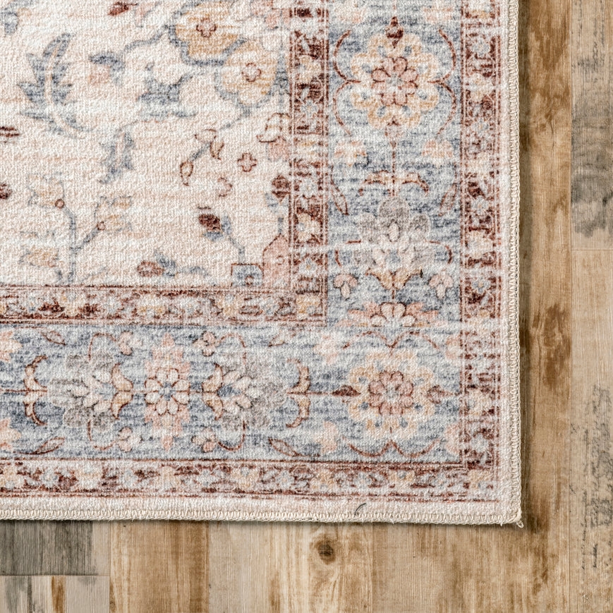 Gemma Machine Washable Transitional Floral Area Rug - Image 1