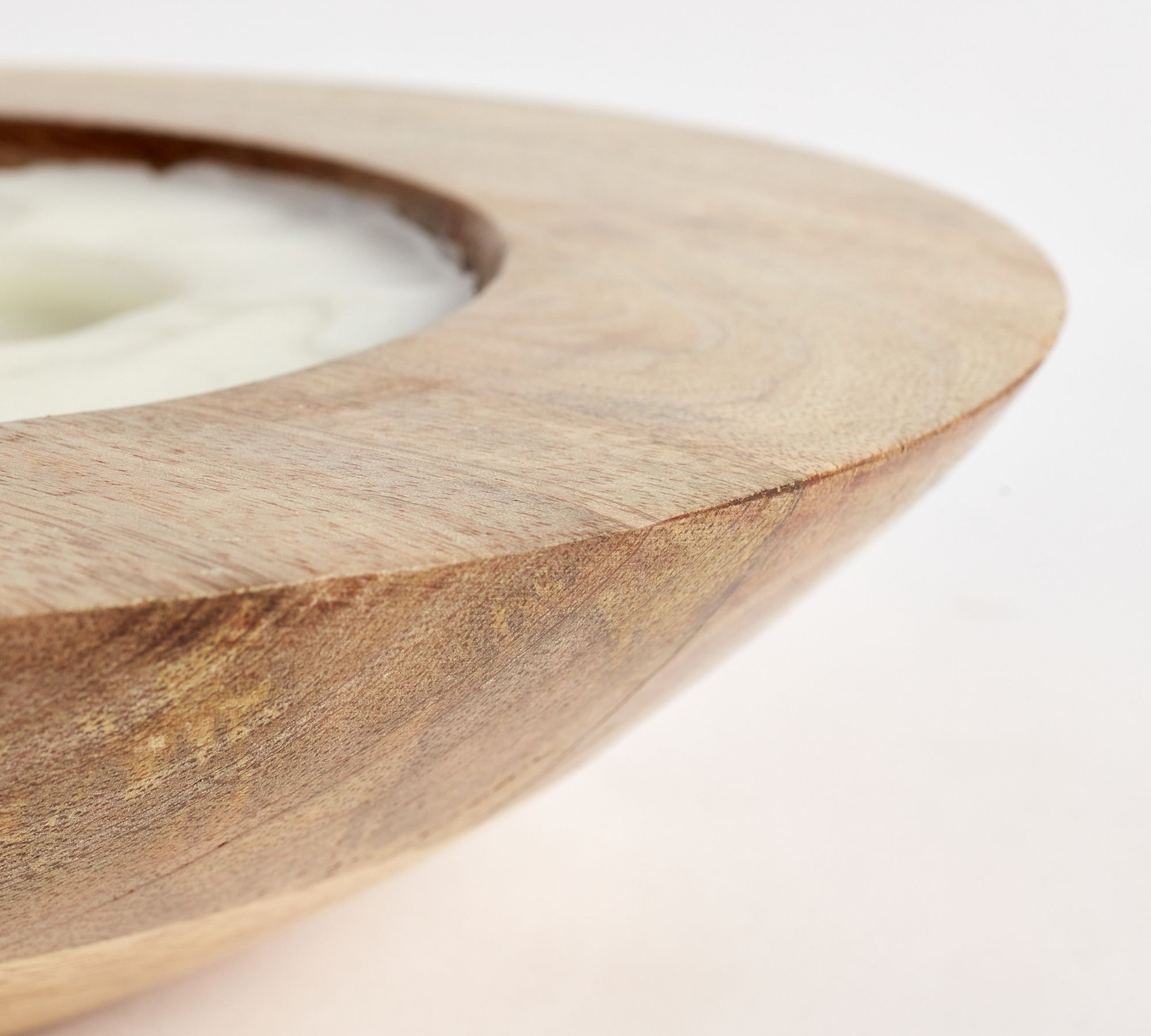 Wooden Bowl Scented Candle - Fig & Sandalwood, Brown - Image 4