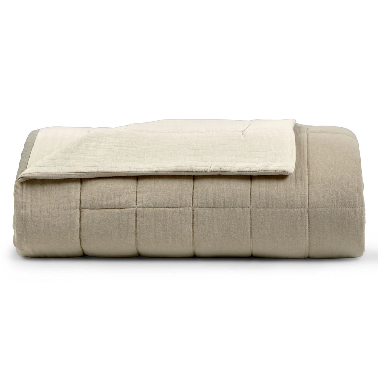 Leni Queen Cotton Gauze Quilt - Duo Taupe - Image 2