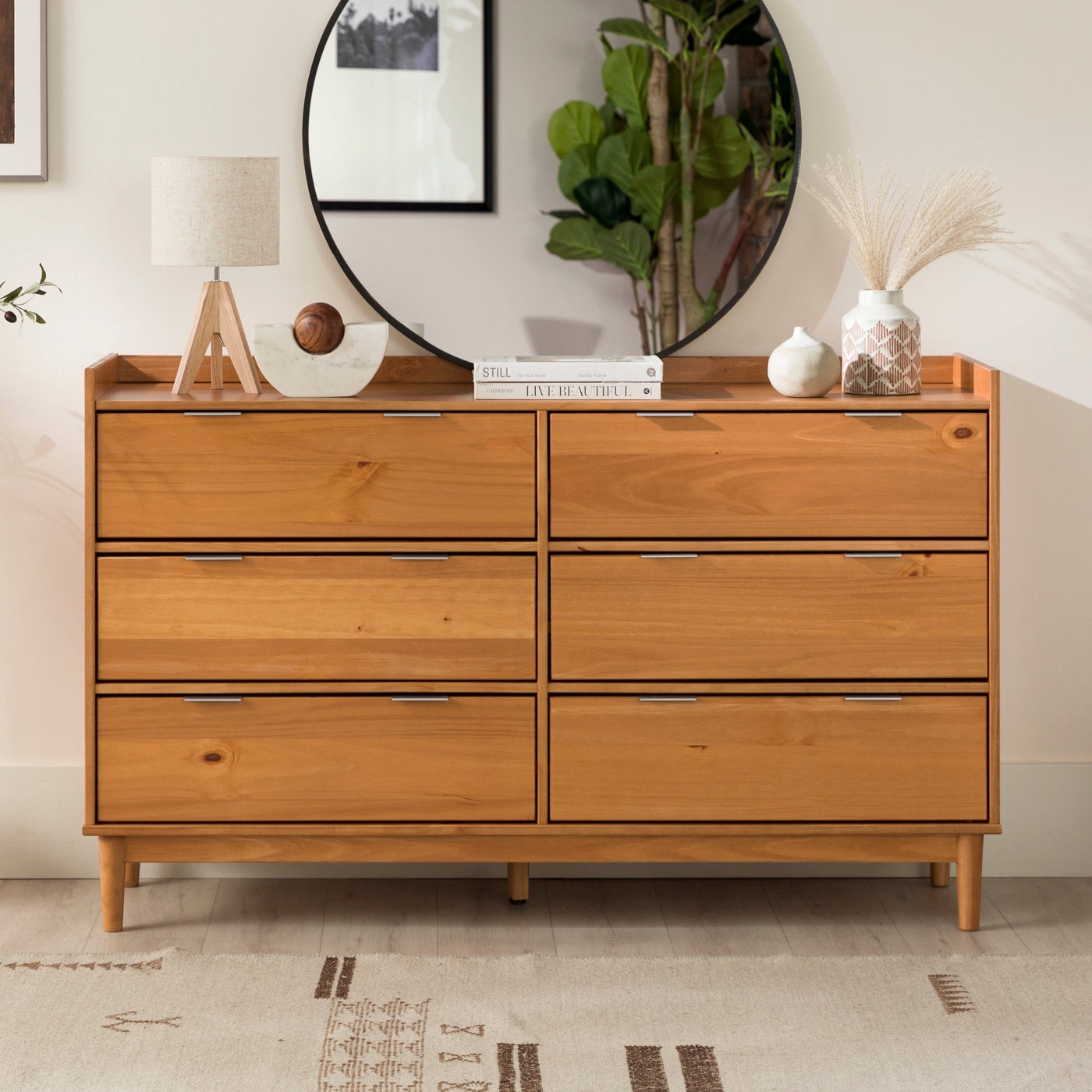 Lee Mid-Century Modern Wood Dresser - caramel - Image 0