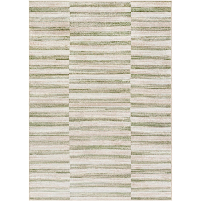 Bowland Abstract Machine Made Handwoven Polypropylene Area Rug in Green - Image 0