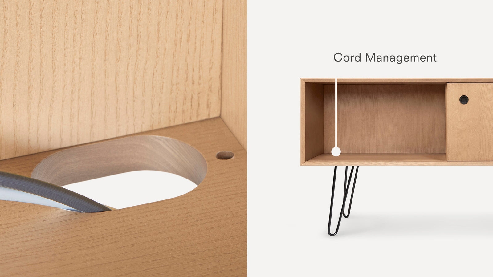 Carta Credenza - Oak - Wood / Hairpin Leg - Image 2