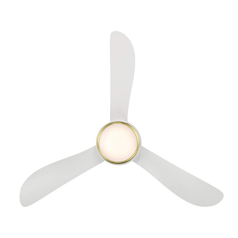 44" Modern Forms Corona White Brass LED Smart Hugger Ceiling Fan - Image 3