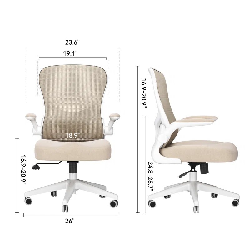 Faye Task Office Chair with Flip-Up Arms and Home and Office Desk Chairs - Image 9
