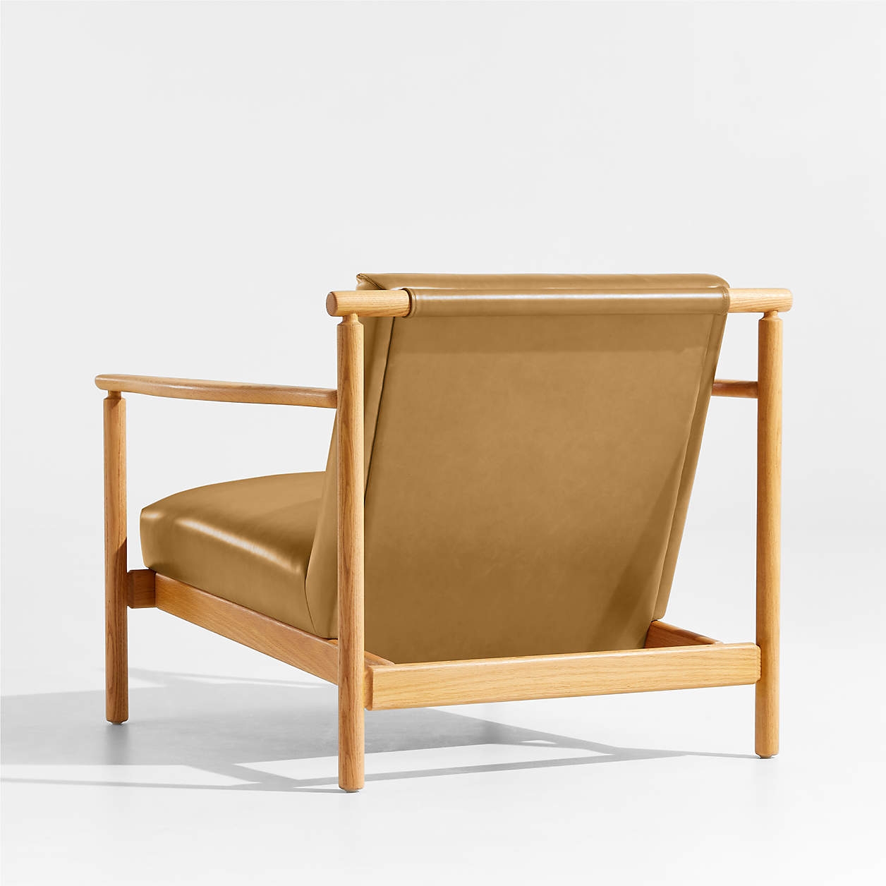 Ojai Leather Wood Frame Accent Chair - Image 3