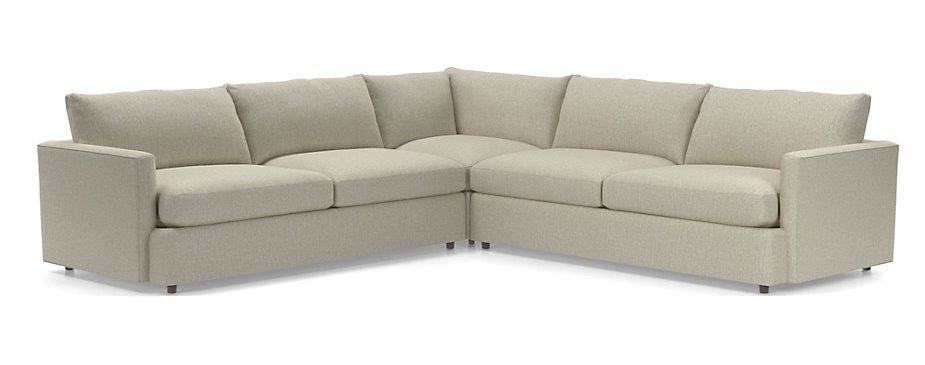 Lounge 3-Piece Sectional Sofa - Taft, Pearl - Image 0