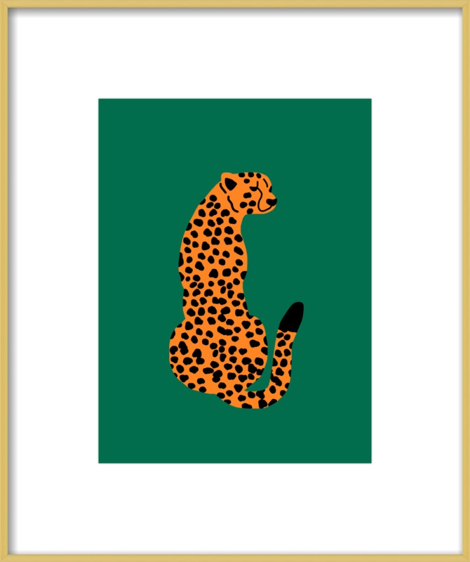 Leopard  PinIt  BY RAFAELA MASCARO, 11"x14", Frosted Gold Metal Frame, Matted - Image 0