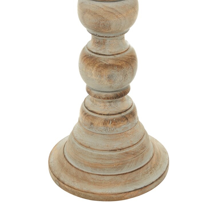 Hudson 3 Piece Wood Tabletop Candlestick Set - Image 2