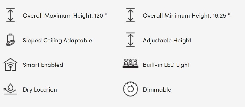 Torino 39-in Linear Pendant Height Adjustable ETL Certified LED Chandelier, 6 Rotating LED Disks - Image 7