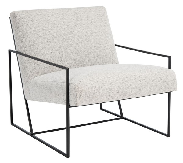 Atheris Arm Chair - Light Grey / Black - Safavieh - Image 2