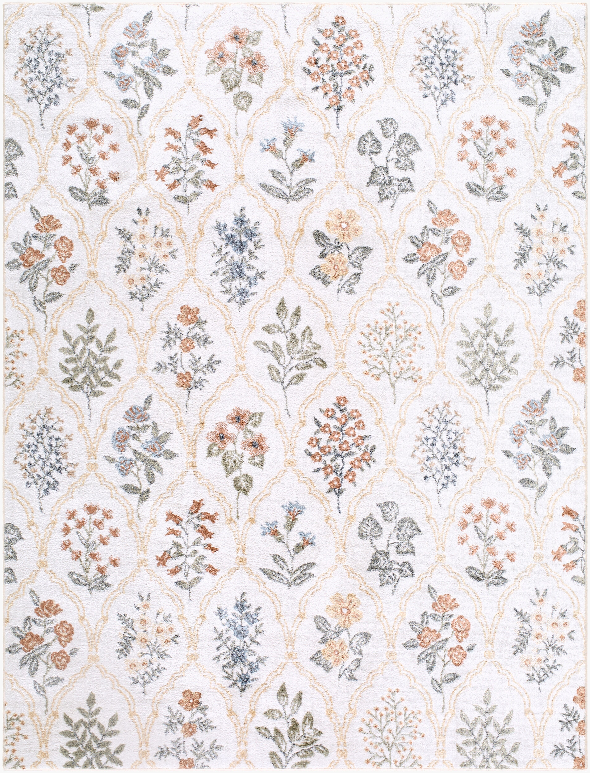 Lillian White Indoor 7'10" x 10' Machine Woven Rug - Image 0