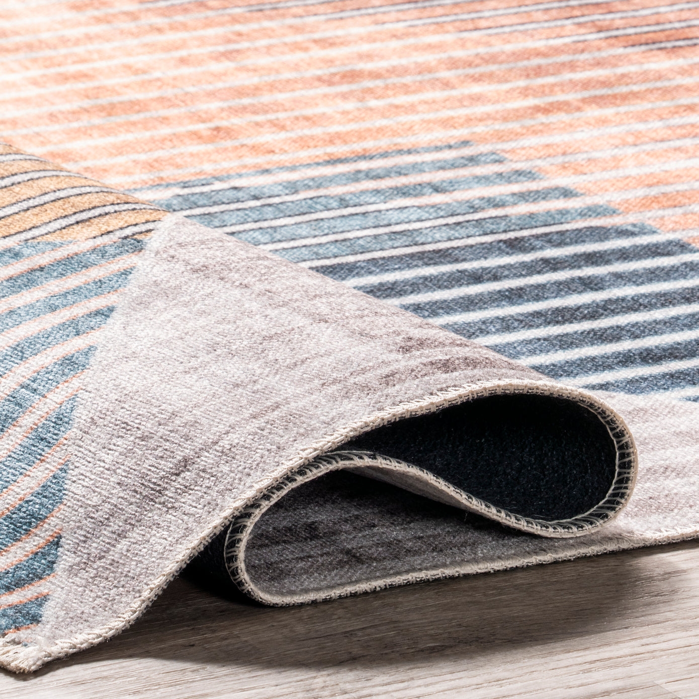 Page Diamond Striped Machine Washable Area Rug, 5' x 7' 5" - Image 1