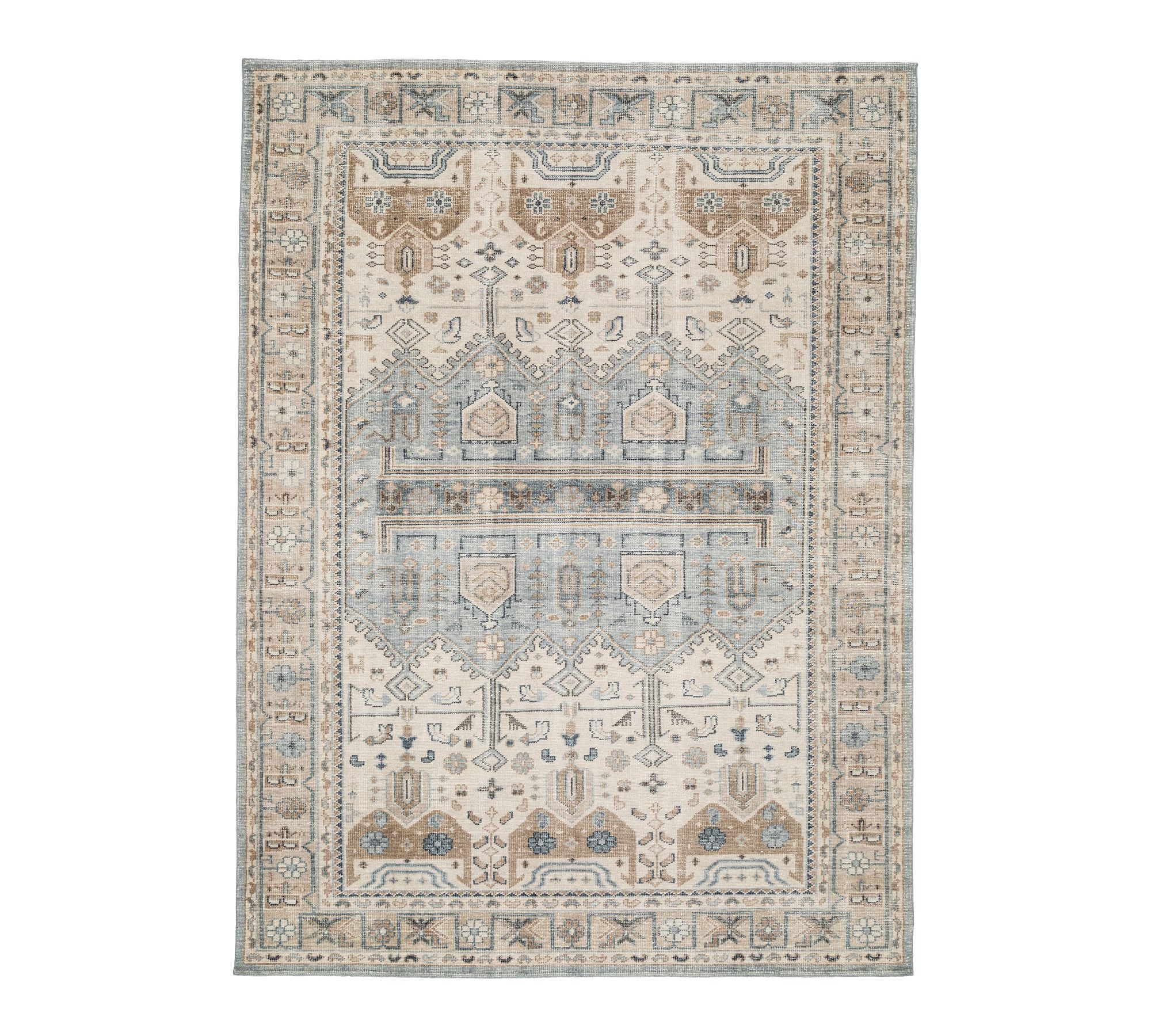 Nicolette Hand-Knotted Wool Rug, Cool Multi, 9 x 12' - Image 0