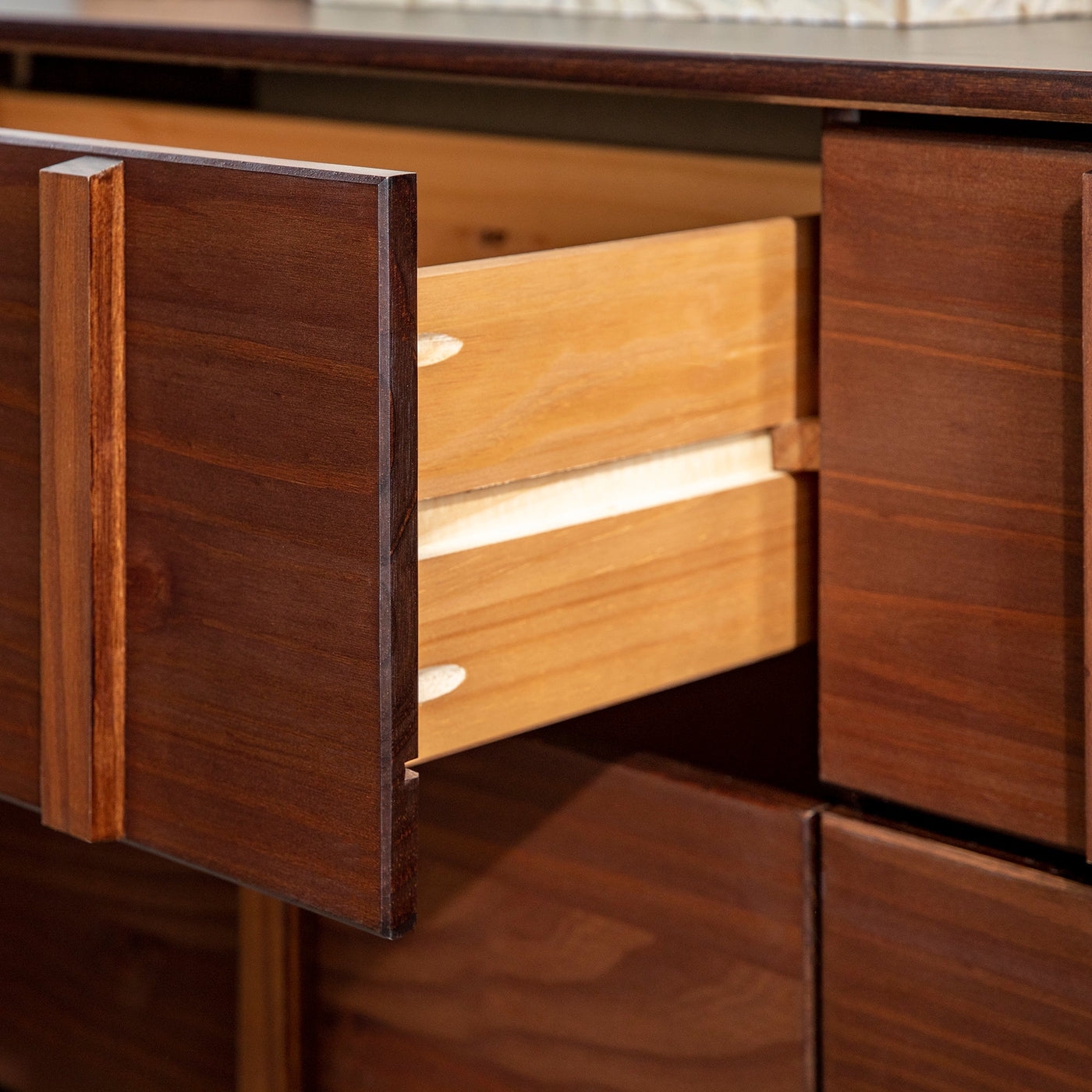 60" Modern Solid Wood Dresser - Walnut - Image 5