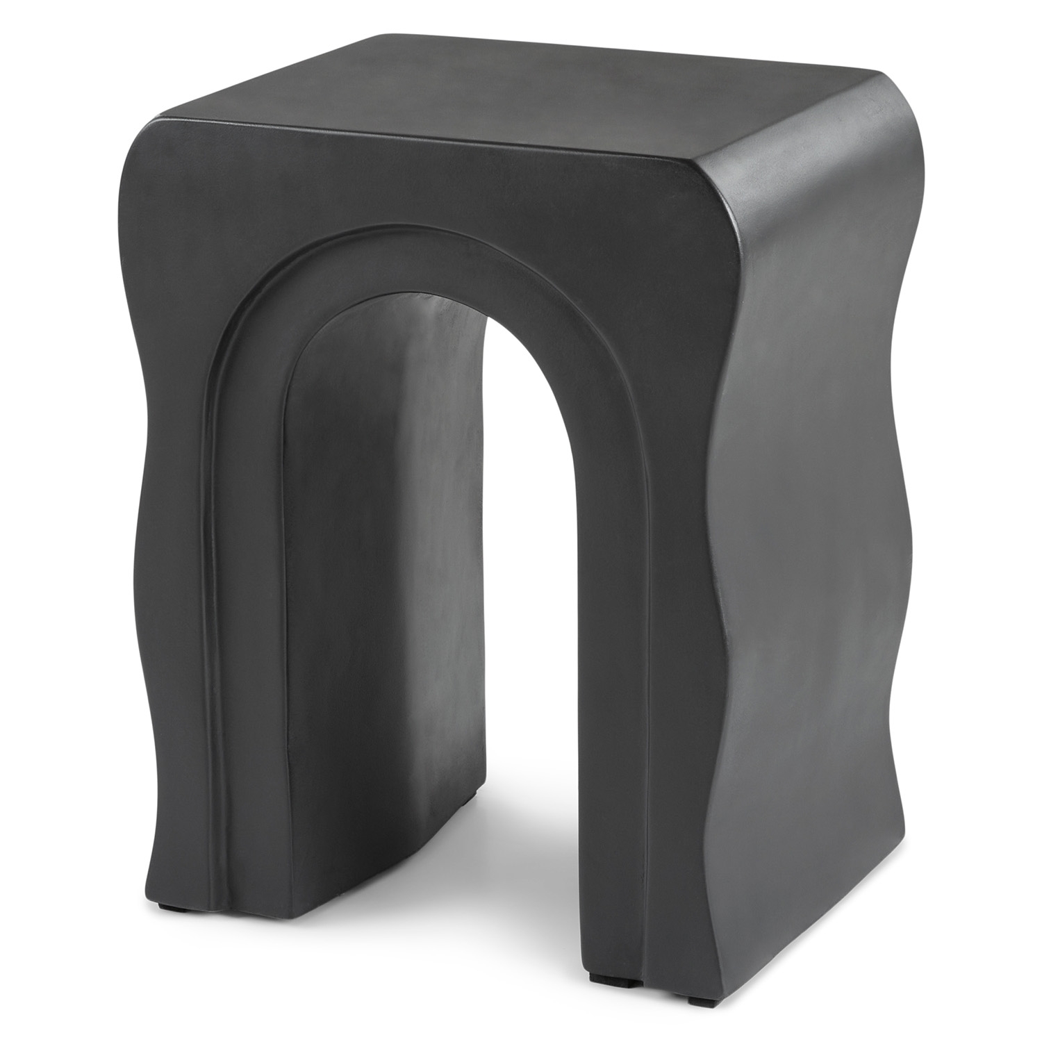 Bixby Outdoor Concrete Side Table - Sea Black - Image 0