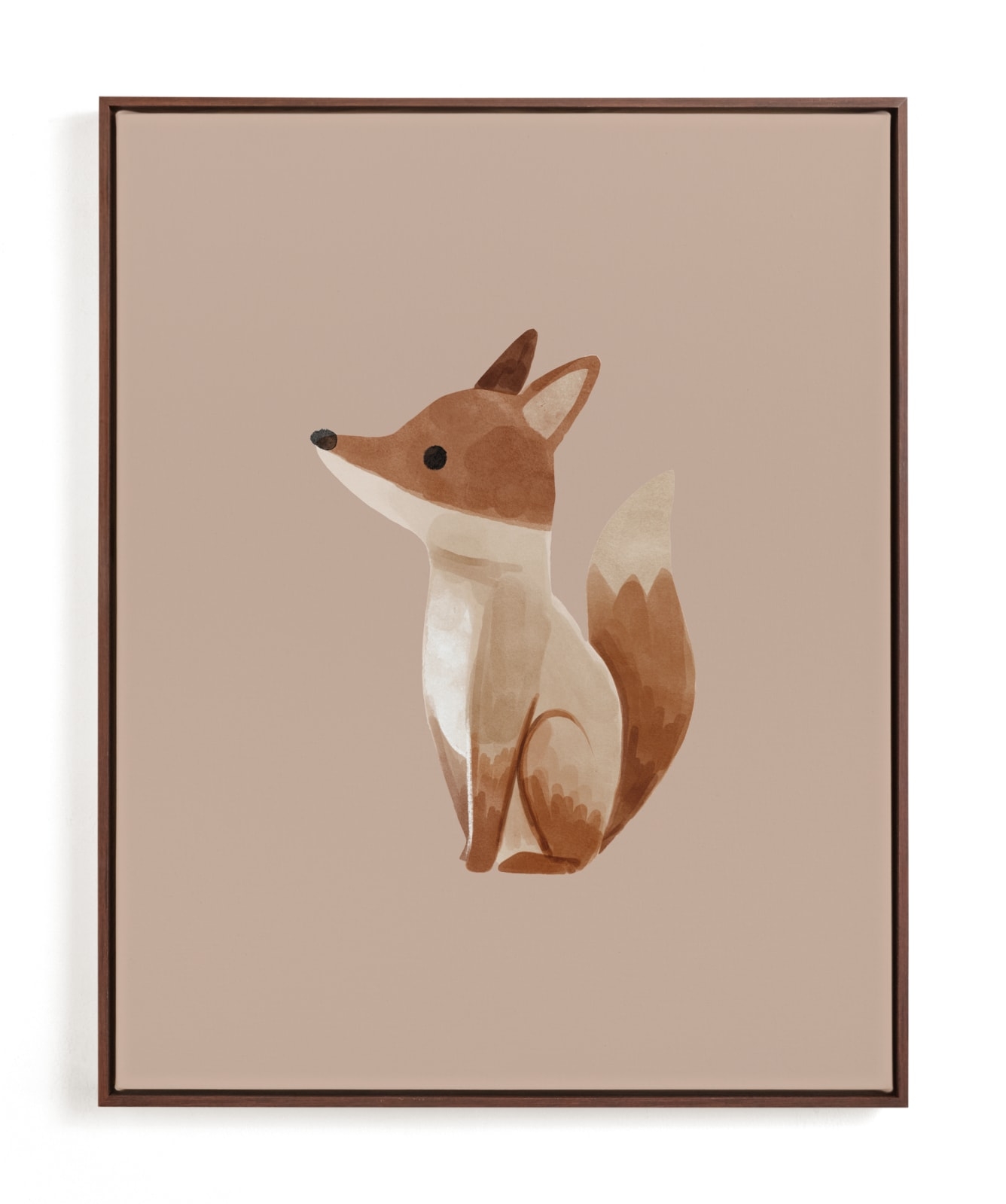 Baby Fox, Tan, 24"x30", Basic White Frame, Standard - Image 0