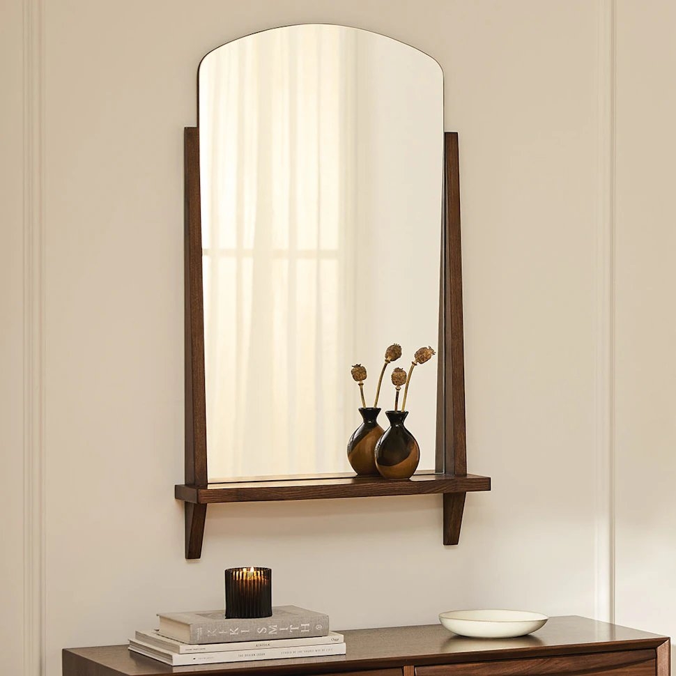 Luras Wall Mirror - Walnut - Image 1