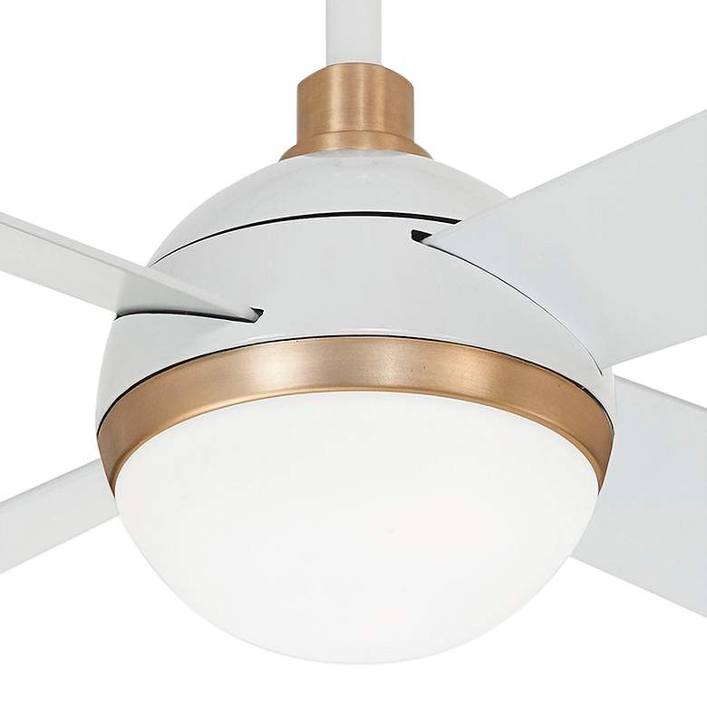 54" Minka Aire Orb Flat Orb Brushed Brass LED Ceiling Fan with Remote Control - Image 1